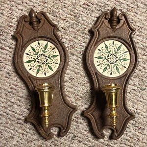 Plastic Candle Holder Wall Scone Set